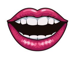smiling mouth pop art style vector