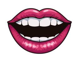 smiling mouth pop art style vector