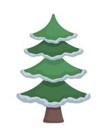 pine tree with snow vector