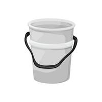 white plastic bucket container cartoon vector illustration