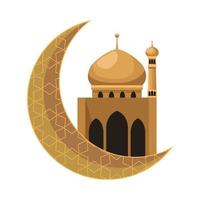mezquita musulmana en la luna vector