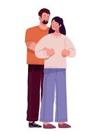 pareja de enamorados abrazándose vector