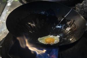 wok rice spaghetti cooking photo