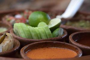 mexican food sauces and chili photo