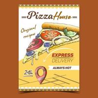 Italian Pizza House Advertising Banner Vector