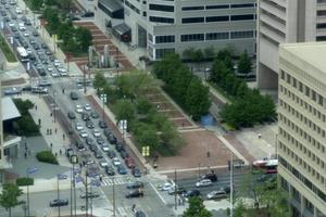 BALTIMORE, USA - APRIL 25 2019 - Town traffic jam in rush hour photo