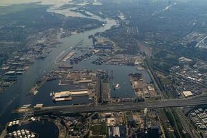 Amsterdam Harbor tunnel Aerial view panorama photo