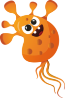 Virus and Bacteria . Cute cartoon character . png