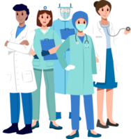 Medical team . Doctor nurse surgeon and PPE coat . png