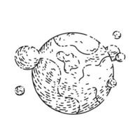 planet magic sketch hand drawn vector