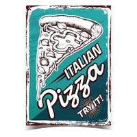 Italian Pizza Food Cafe Advertise Poster Vector