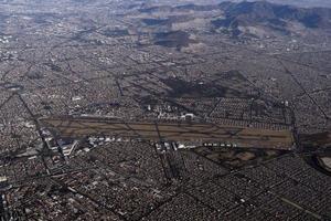 mexico city AIRPORT area aerial view panorama from airplane photo