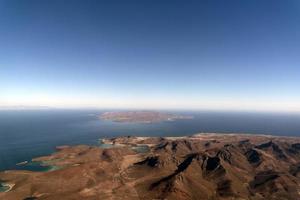 la paz balandra and other beach mexico baja california sur from airplane panorama photo