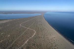 el mogote la paz mexico baja california sur from airplane panorama photo