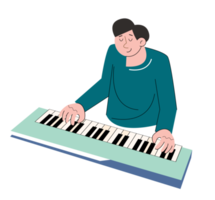 hobby character people play keyboard png