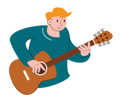 hobby karakter mensen spelen gitaar png