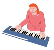 hobby character people play keyboard png