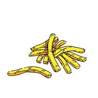 french fries sketch hand drawn vector