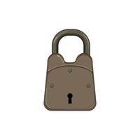 protection padlock vintage cartoon vector illustration