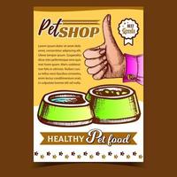 Pet Shop With Healthy Food Advertise Poster Vector