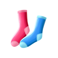 Valentines day sticker with pair of blue and pink socks png