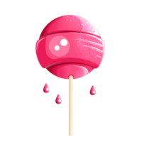 adesivo de dia dos namorados com doces rosa e gotas de caramelo png