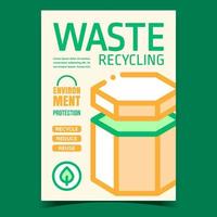 Waste Recycling Promotional Leaflet Poster Vector