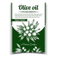 Olive Extra Virgin Organic Product Poster Vector