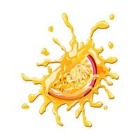 passion fruit juice cartoon vector illustration