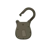 metal padlock vintage cartoon vector illustration