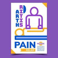 vector de banner de publicidad de alivio del dolor de artritis