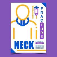 Neck Fracture Disease Advertising Banner Vector