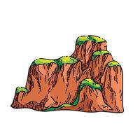 bosquejo de paisaje de montaña vector dibujado a mano