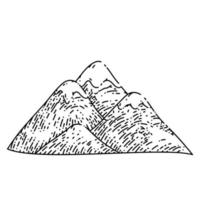 mountain green sketch hand drawn vector