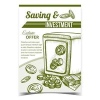 Saving And Investment Advertising Banner Vector