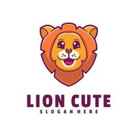 Cute Lion Logo Template vector