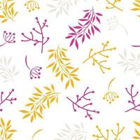 Leaves and branches repeat pattern. Floral pattern design. Botanical tile. Good for prints, wrappings, textiles and fabrics. vector