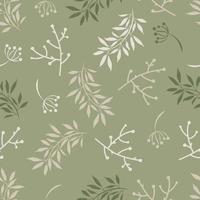 Leaves and branches repeat pattern. Floral pattern design. Botanical tile. Good for prints, wrappings, textiles and fabrics. vector