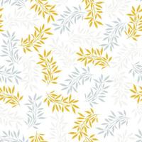 Leaves and branches repeat pattern. Floral pattern design. Botanical tile. Good for prints, wrappings, textiles and fabrics. vector