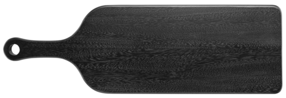 Empty Black Wooden cutting board isolated. Extra large rectangular shape png