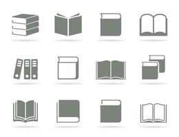 Set of icons of books. A vector illustration