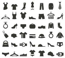 Collection of icons on a theme a fashion and clothes. A vector illustration