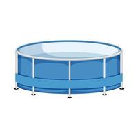 water inflatable swimming pool cartoon vector illustration