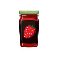 glass jam fruit food cartoon vector illustration