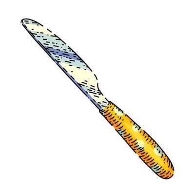 knife cutlery sketch hand drawn vector