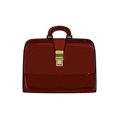 Kids drawing Cartoon Vector illustration leather briefcases icon