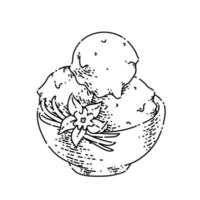 vector dibujado a mano de boceto de helado de vainilla