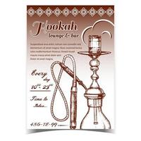 Hookah Lounge And Bar Advertising Poster Vector