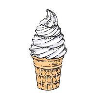 dairy ice cream sketch hand drawn vector