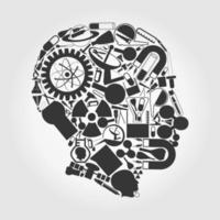 Head of the person made of a science. A vector illustration